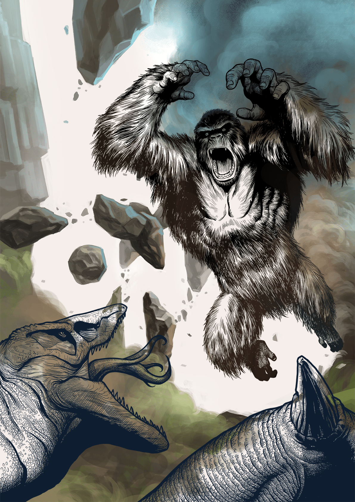 Kong Skull Island Illustrated Poster by E.J.Su PosterSpy