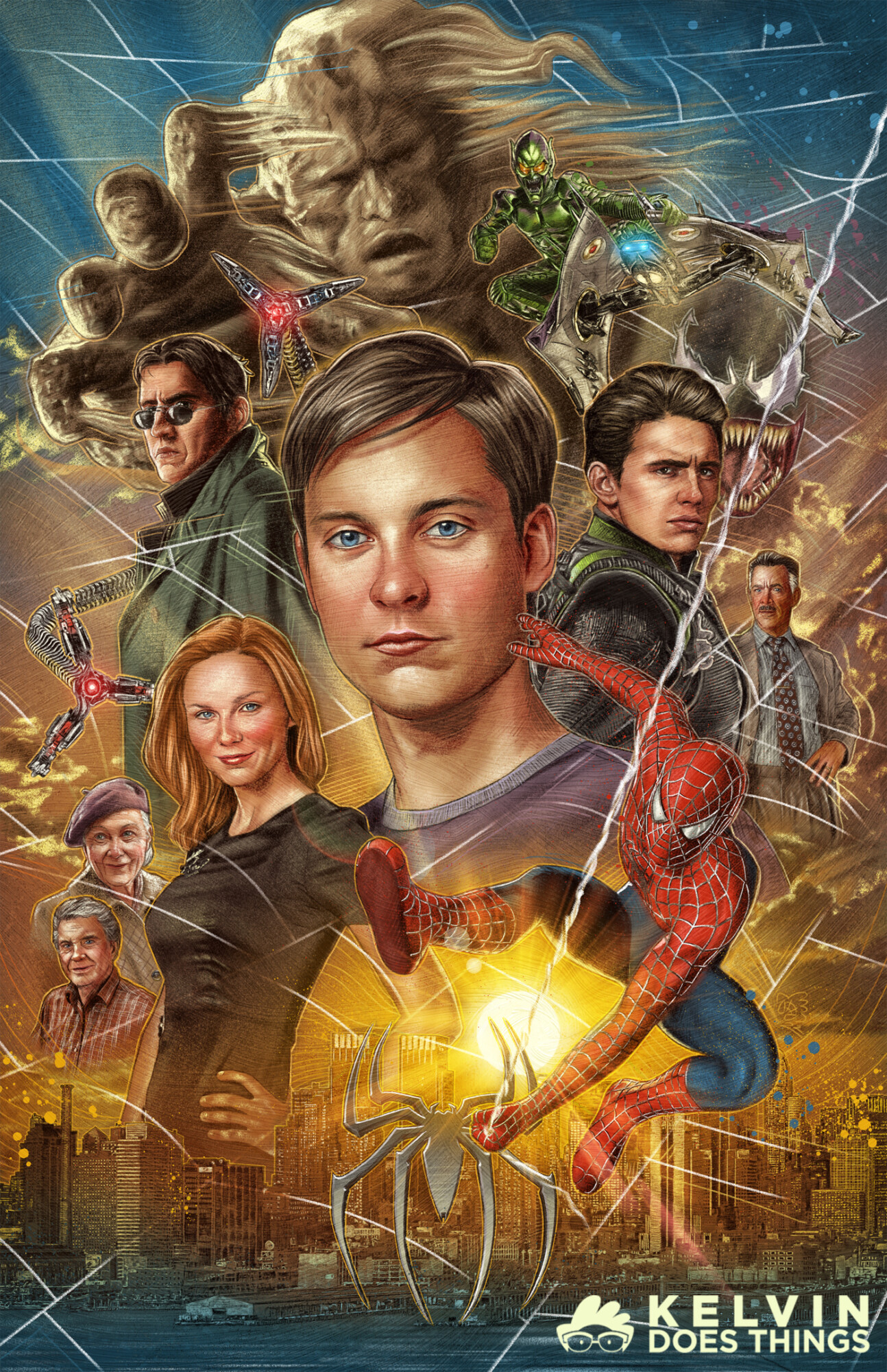 SpiderMan The Sam Raimi Trilogy Poster By Kelvin Does Things