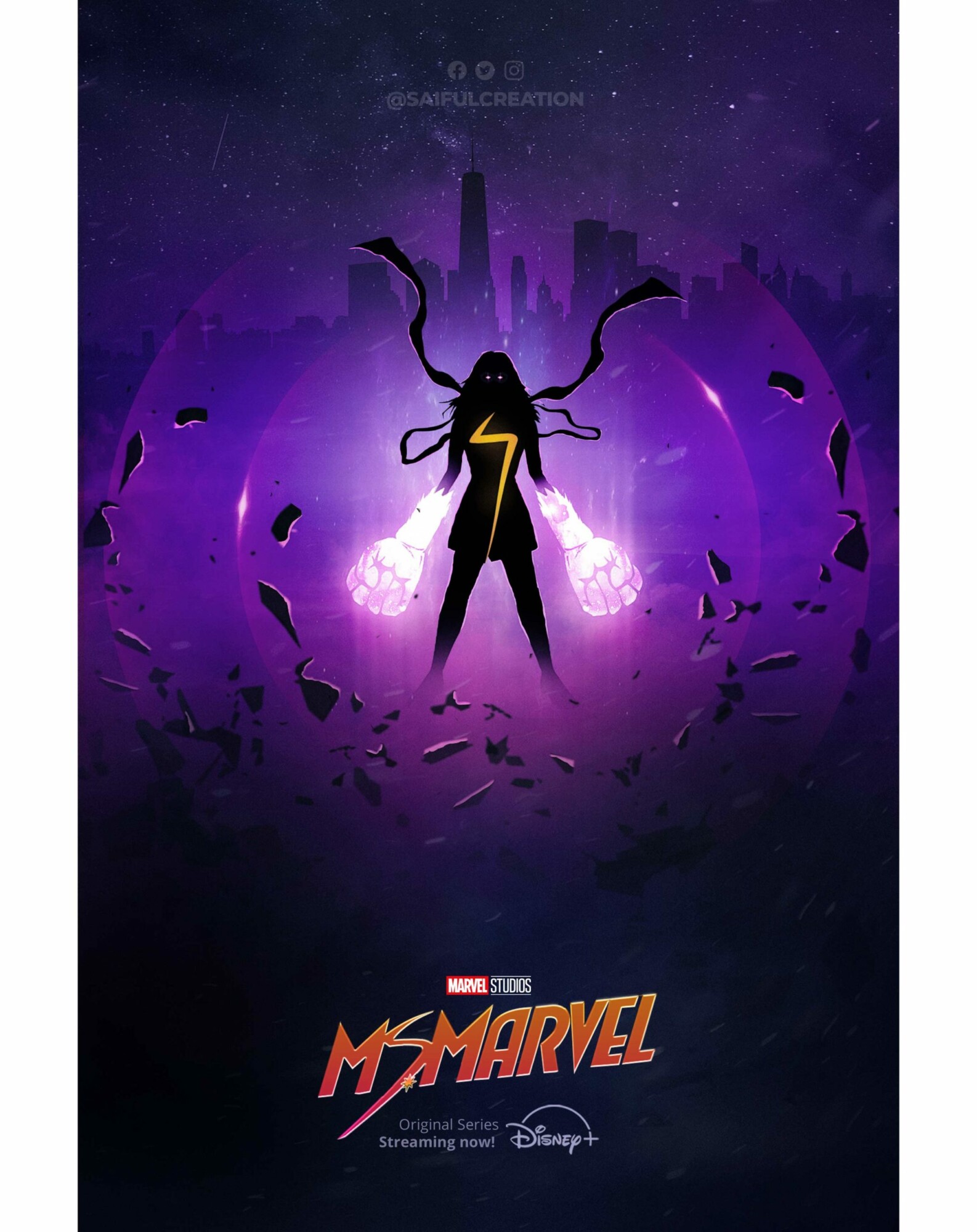 Ms. Marvel Poster Art Poster By Saifulcreation