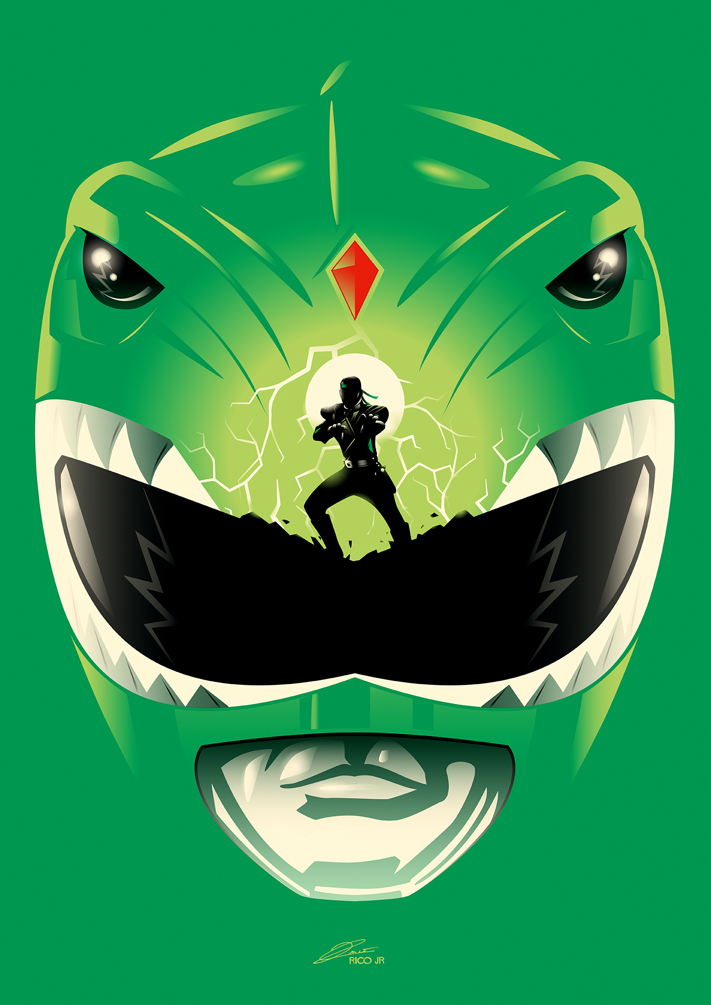 POWER RANGERS Green Ranger Poster Art Poster By Rico Jr