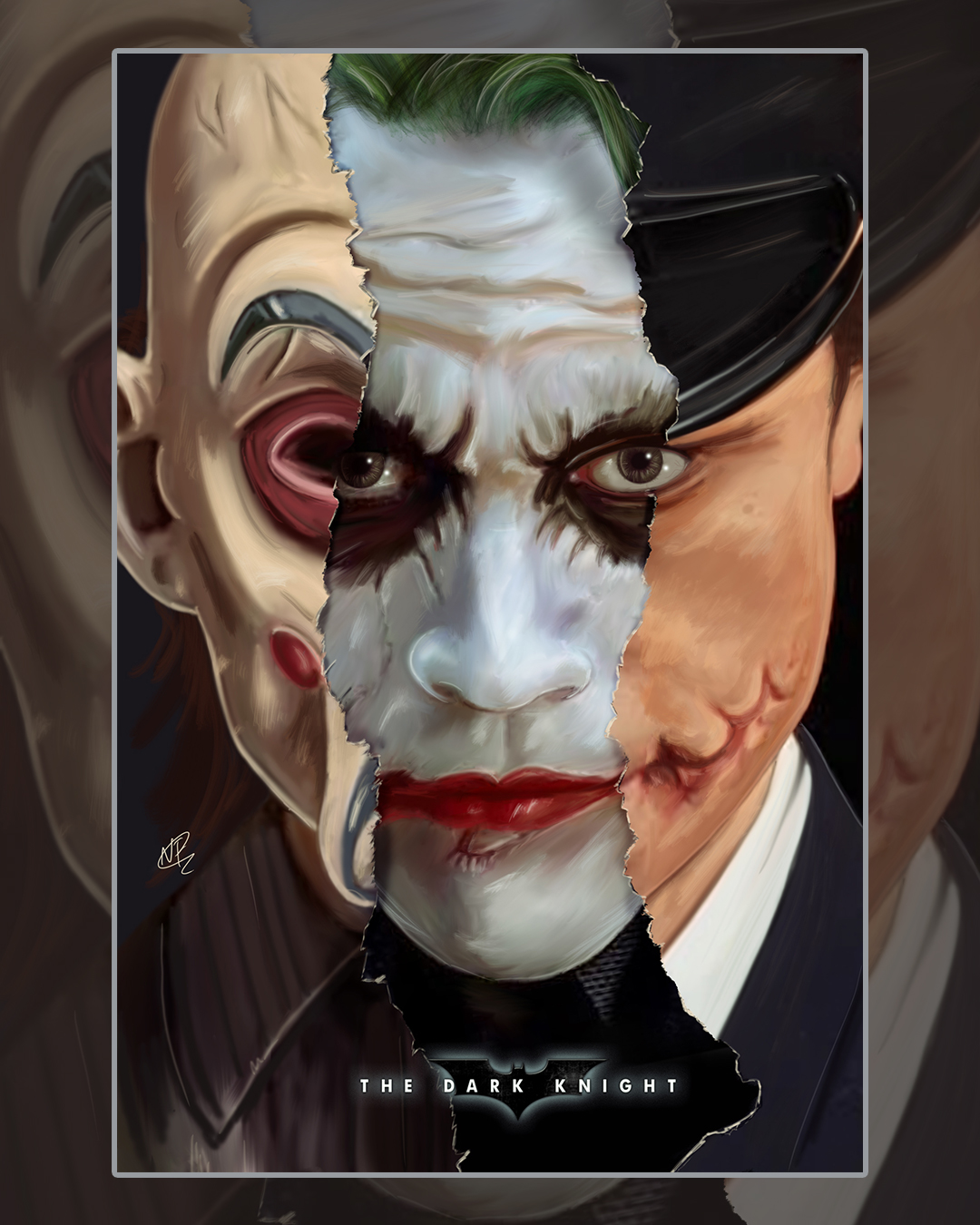 Dark Knight Joker Face Poster By Neil Fraser Graphics