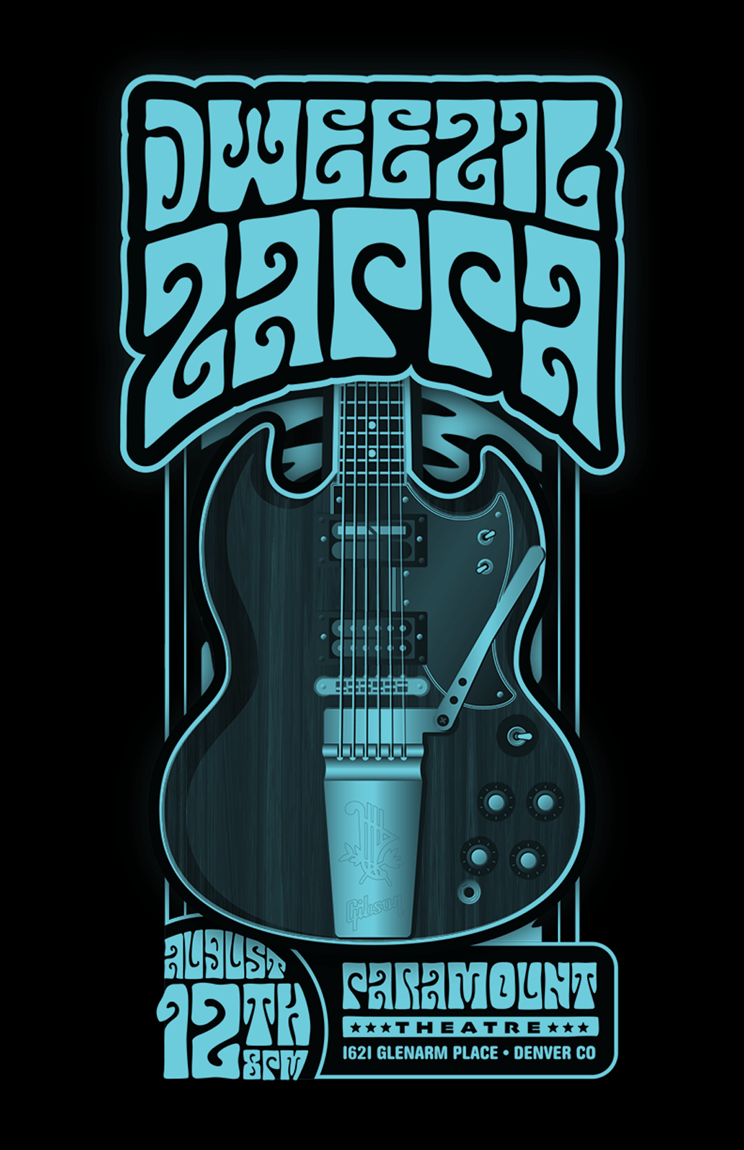 Dweezil Zappa Gig Poster Poster By Acme Tiki Co.