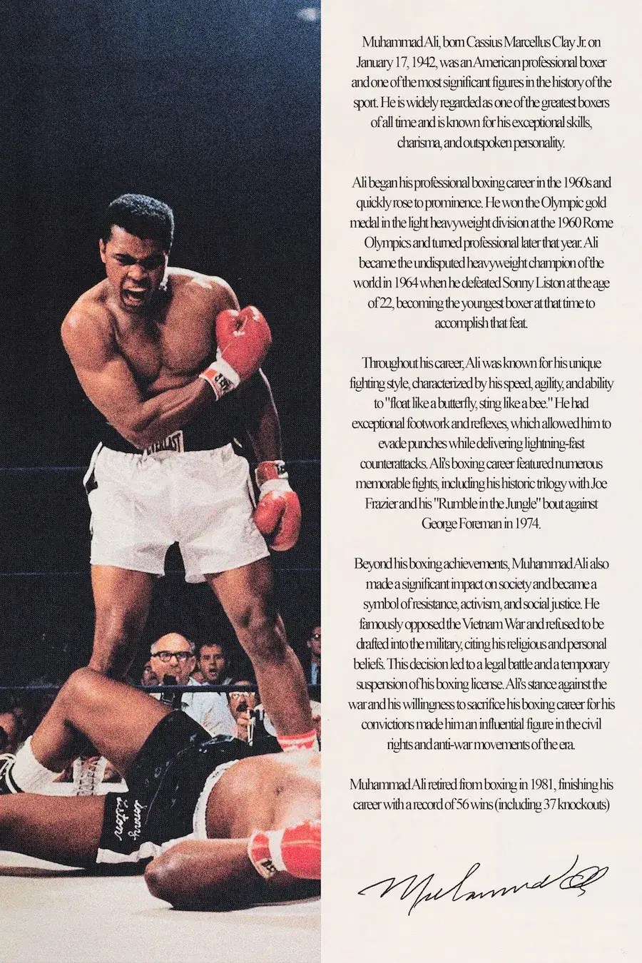 Muhammad Ali 'Biography' Poster Postertok