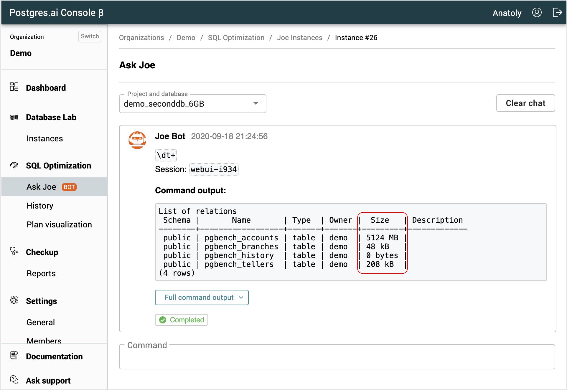 How to get sizes of PostgreSQL databases, tables, and indexes with psql