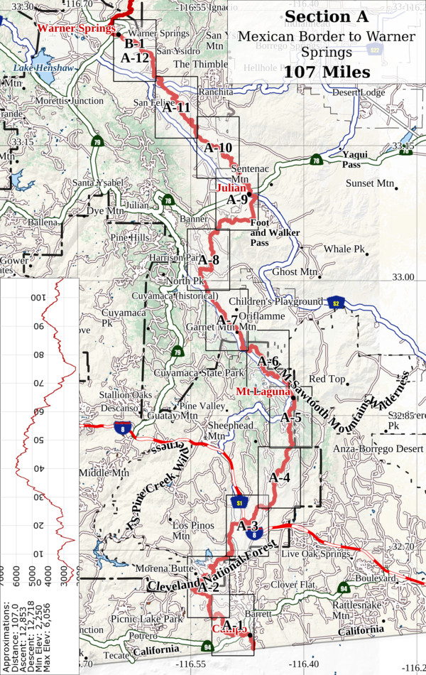 Pct Section J Map Pacific Crest Trail Maps & App
