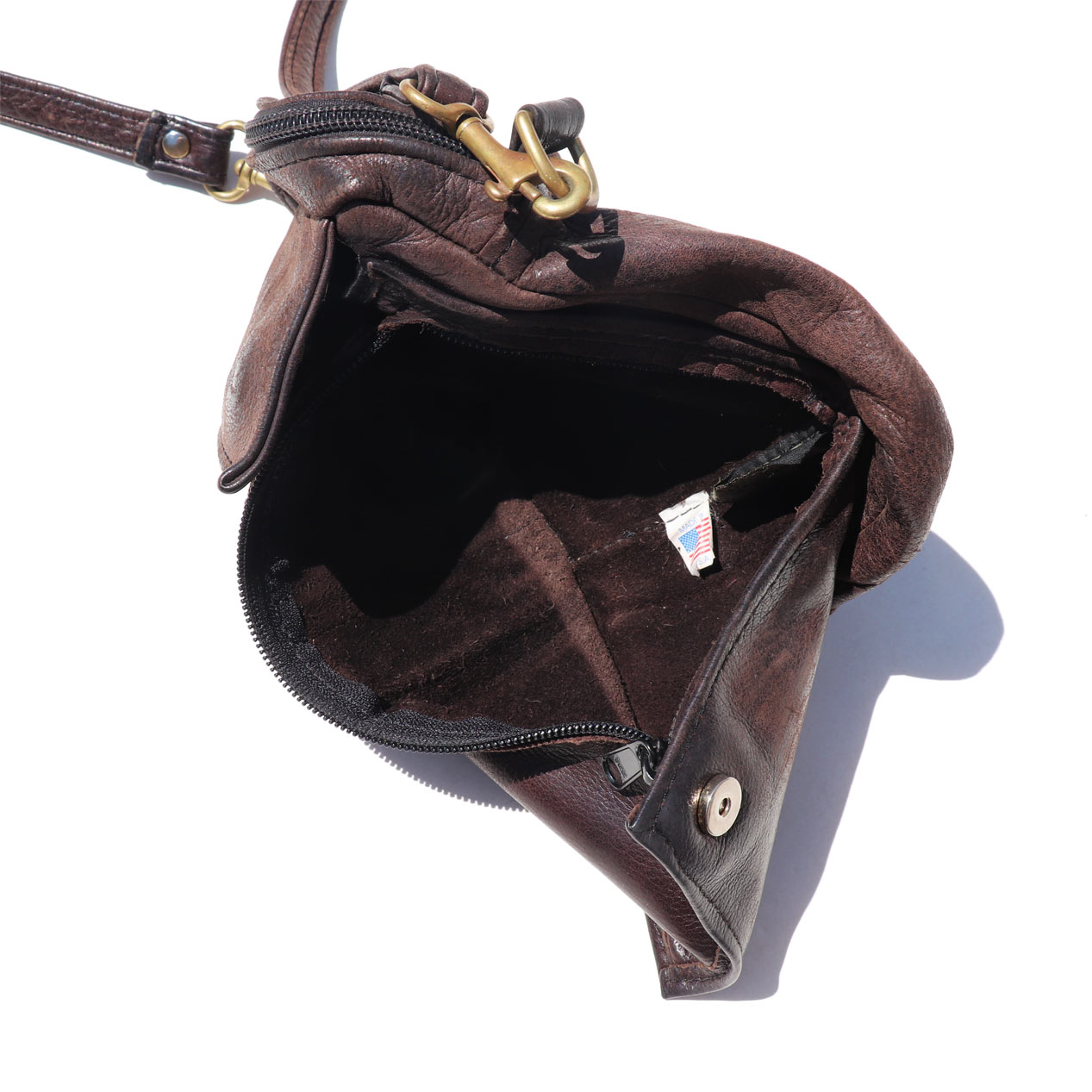 POST JUNK / VICTORIA LEATHER CO. Leather Shoulder Bag Made In U.S.A.