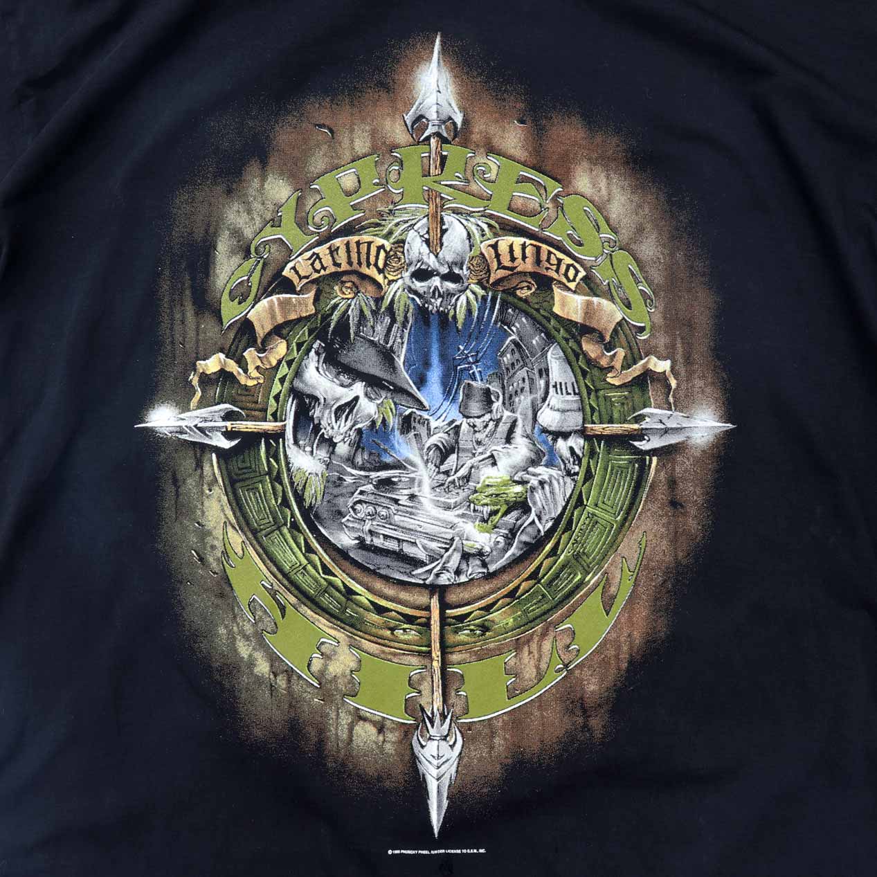 POST JUNK / 90’s CYPRESS HILL ”THROW YOUR SET IN THE AIR” プリントTシャツ [XL]