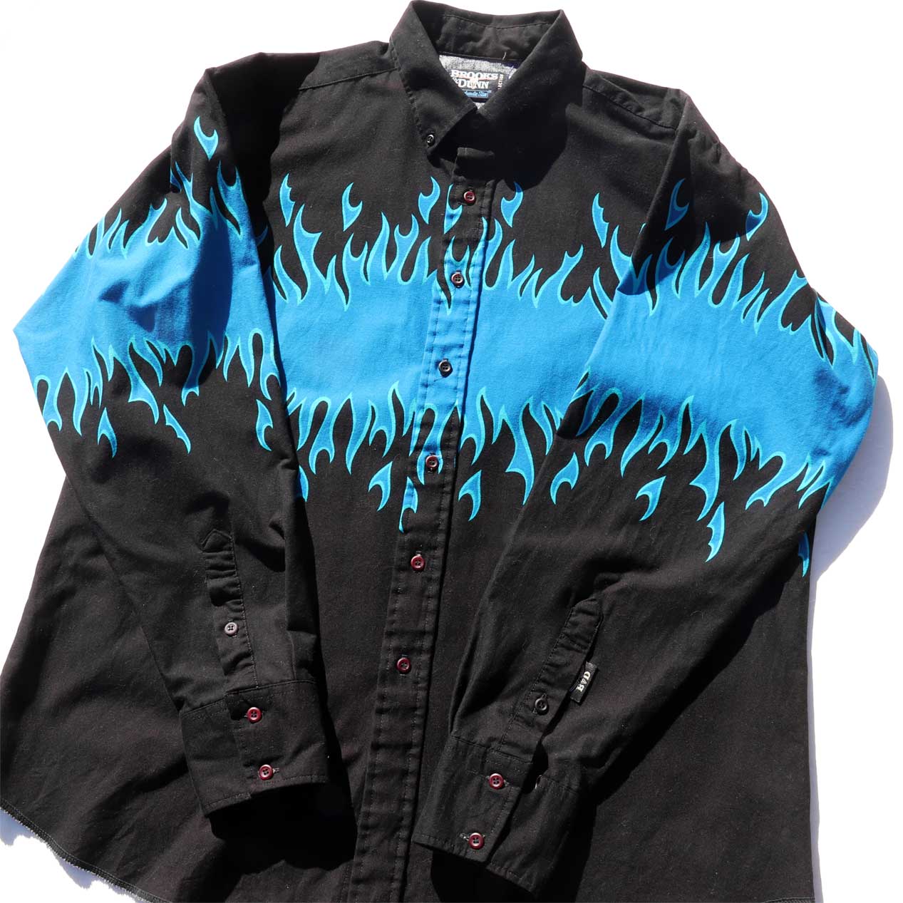 POST JUNK / 90’s BROOKS & DUNN Flames Western Shirt Made In U.S.A. [XL]