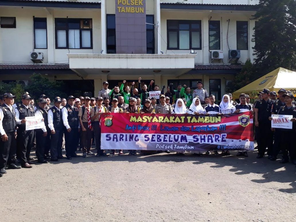 Polsek Tambun Bersama Warga Deklarasi Anti Hoax Postkeadilan