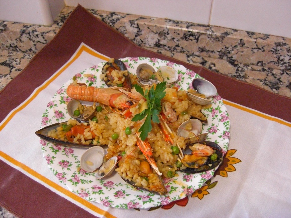 Paella de Marisco. Al Horno Postres y Recetas