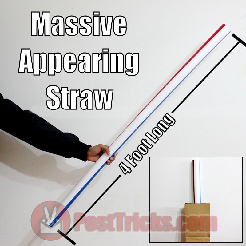 BIG 4 FEET JUMBO APPEARING GIANT STRAW Post Tricks