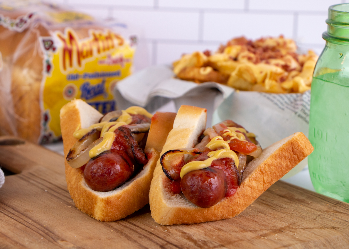 Sausage Sizzle Martin's Famous Potato Rolls and Bread