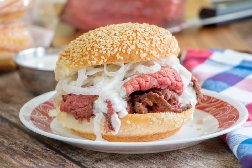 Baltimore Pit Beef Sandwich with Horseradish Sauce Martin's Famous