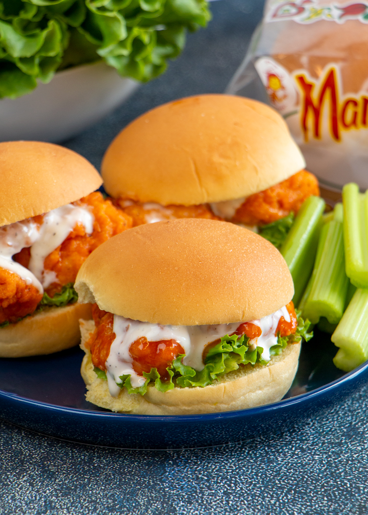 Buffalo Wing Chicken Tender Sliders Martin's Famous Potato Rolls and