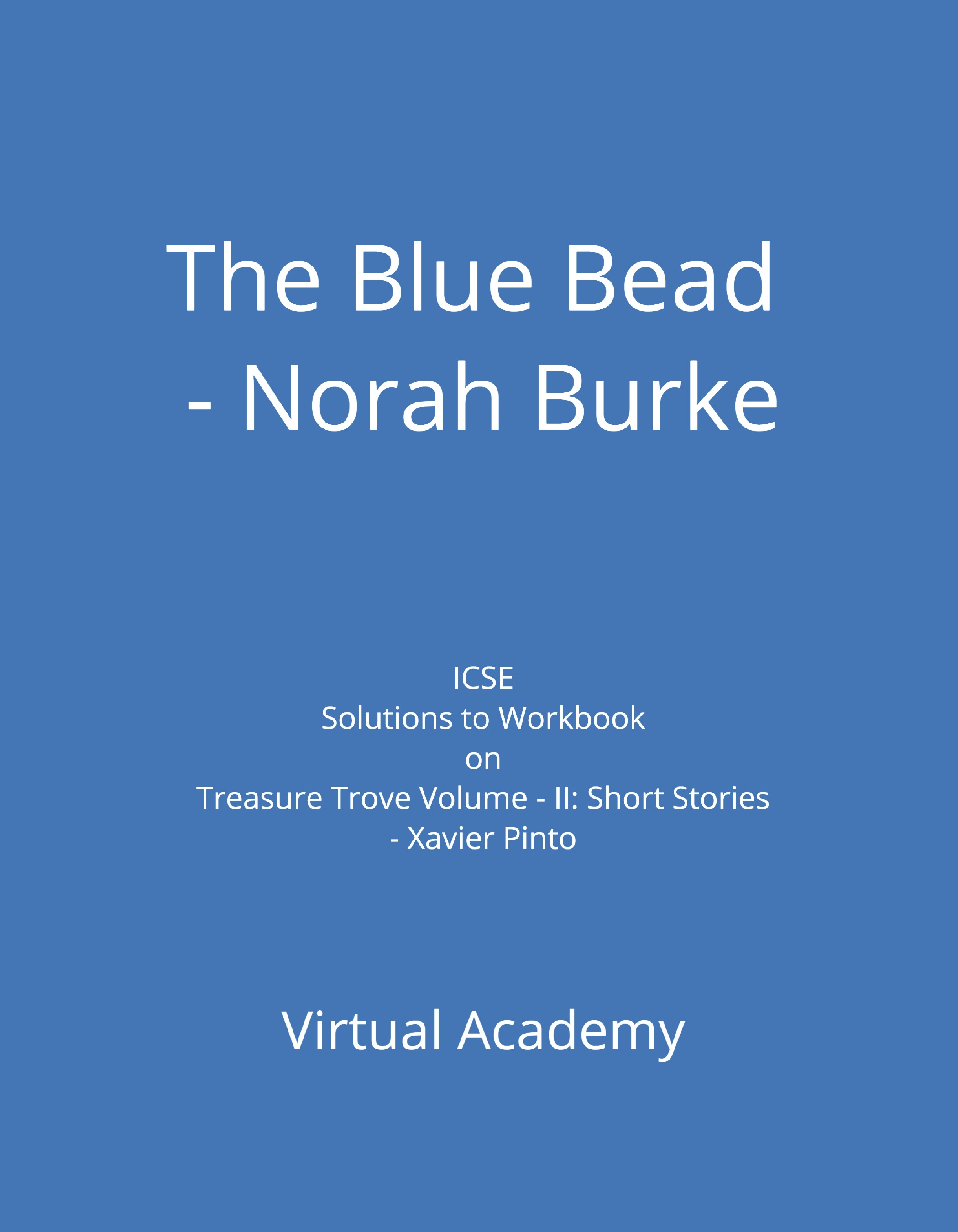 The Blue Bead Norah Burke, Solutions to Workbook on Treasure Trove