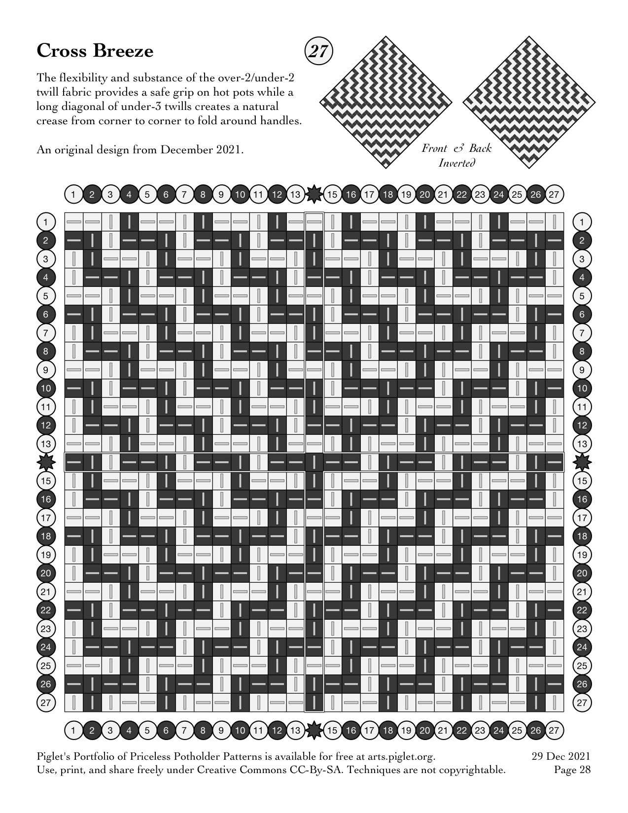 Cross Breeze Piglet's Potholder Patterns