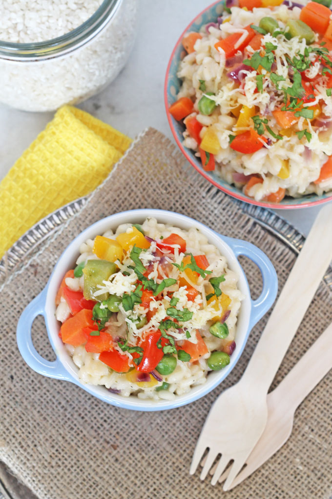20 Minute Rainbow Veggie Risotto