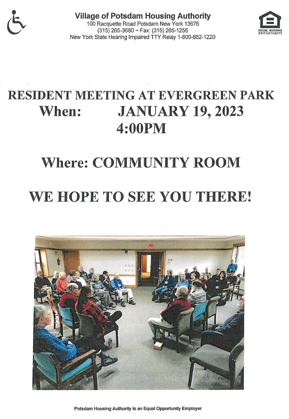 Evergreen Park Resident Meeting 1/19/23 PHA