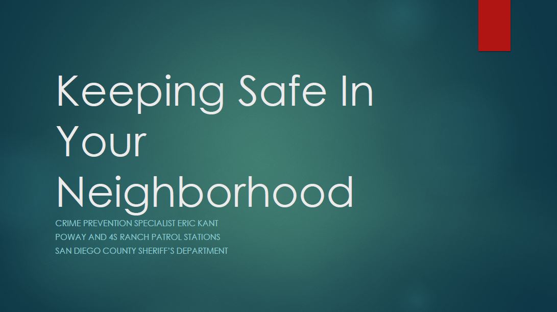 Safe Poway Neighborhoods Poway NEC & FSC