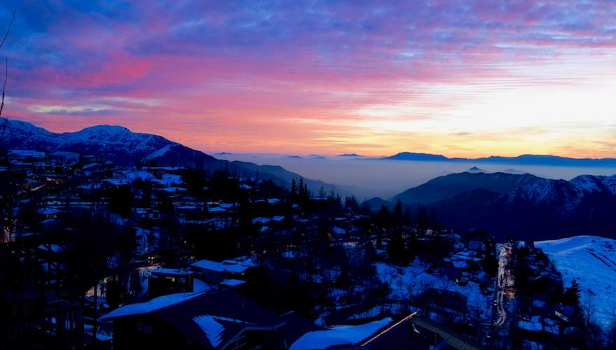 sunsets over el colorado and farellones