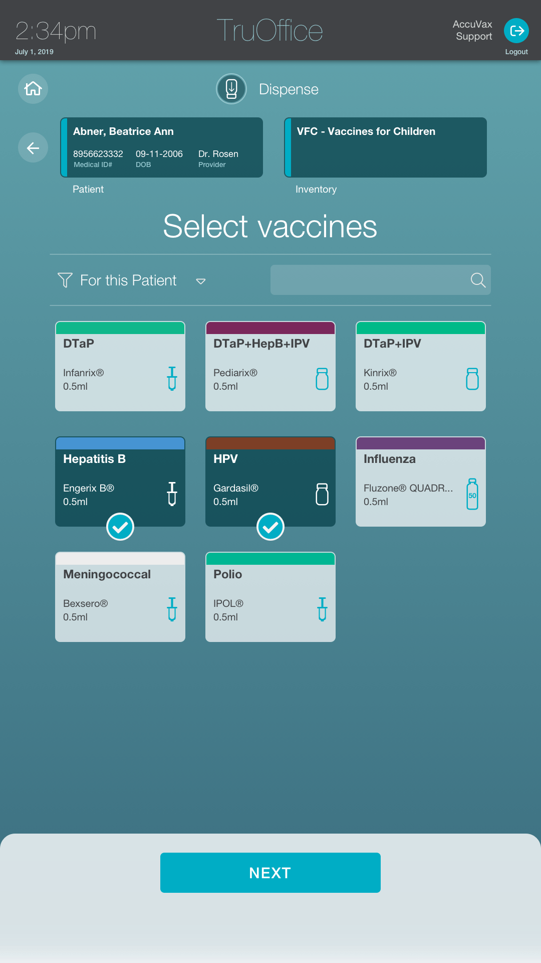 TruMed AccuVax Vaccine Management System • Powell Designs