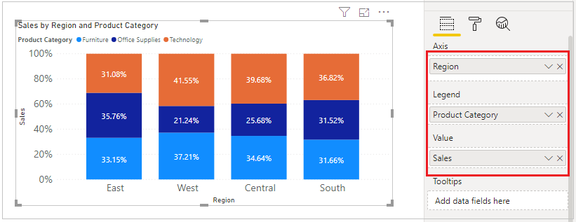 Power BI 100 Stacked Column Chart PowerBI Docs