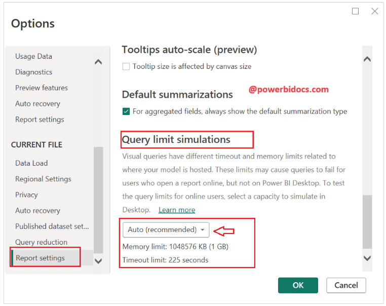Set visual query limits in Power BI Desktop Power BI Docs
