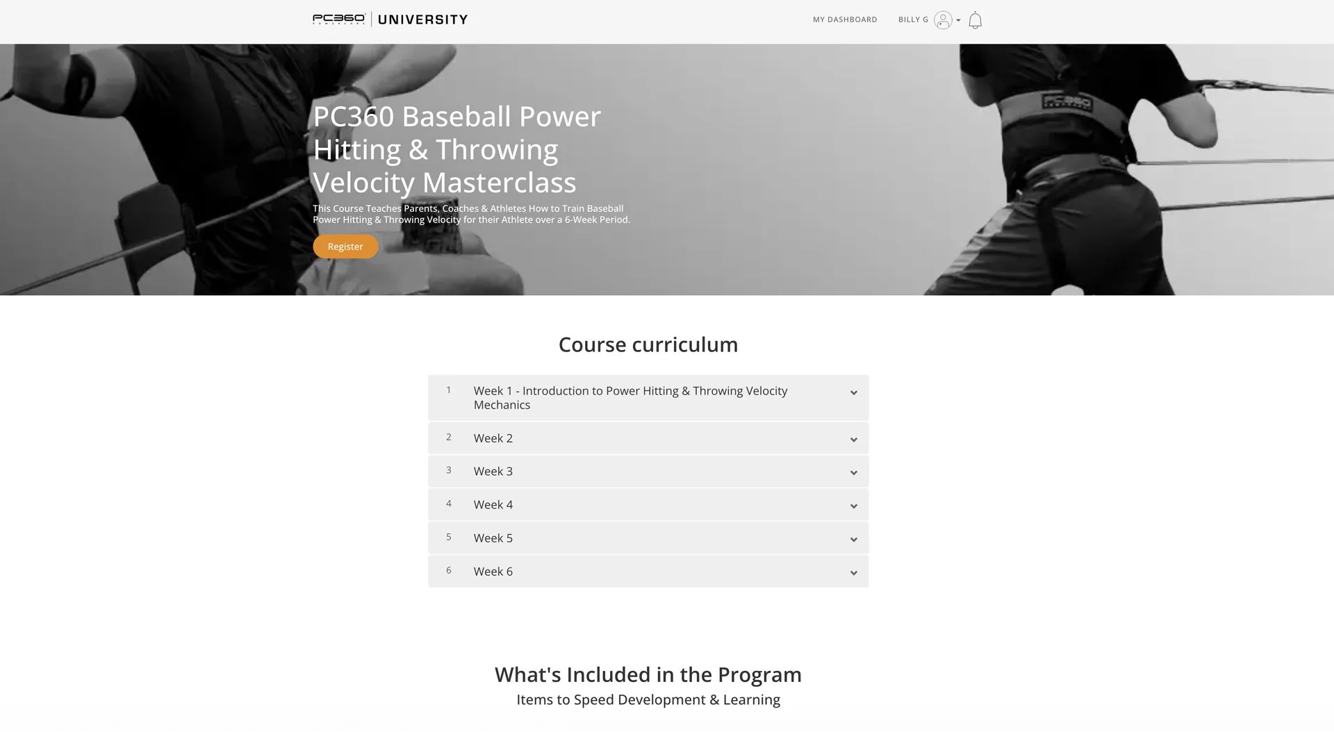 Baseball Masterclass Basic Plan Coach Powercore 360