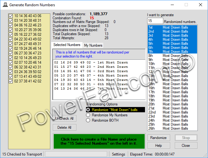 GENERATE LOTTERY NUMBERS BASED ON PAST RESULTS TLP™