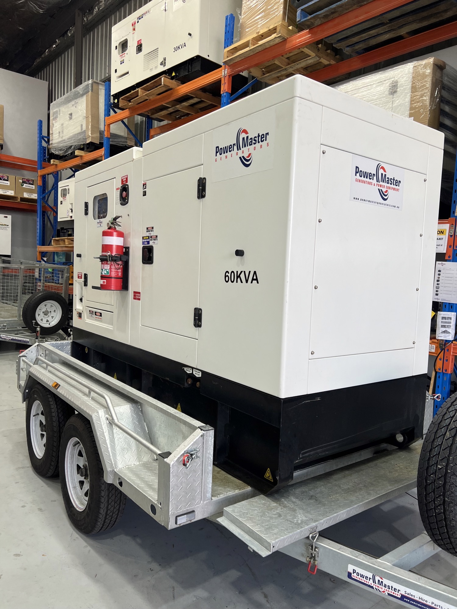 Hire Heavy Duty, Trailer Mounted, Diesel Generator, 60KVA Power