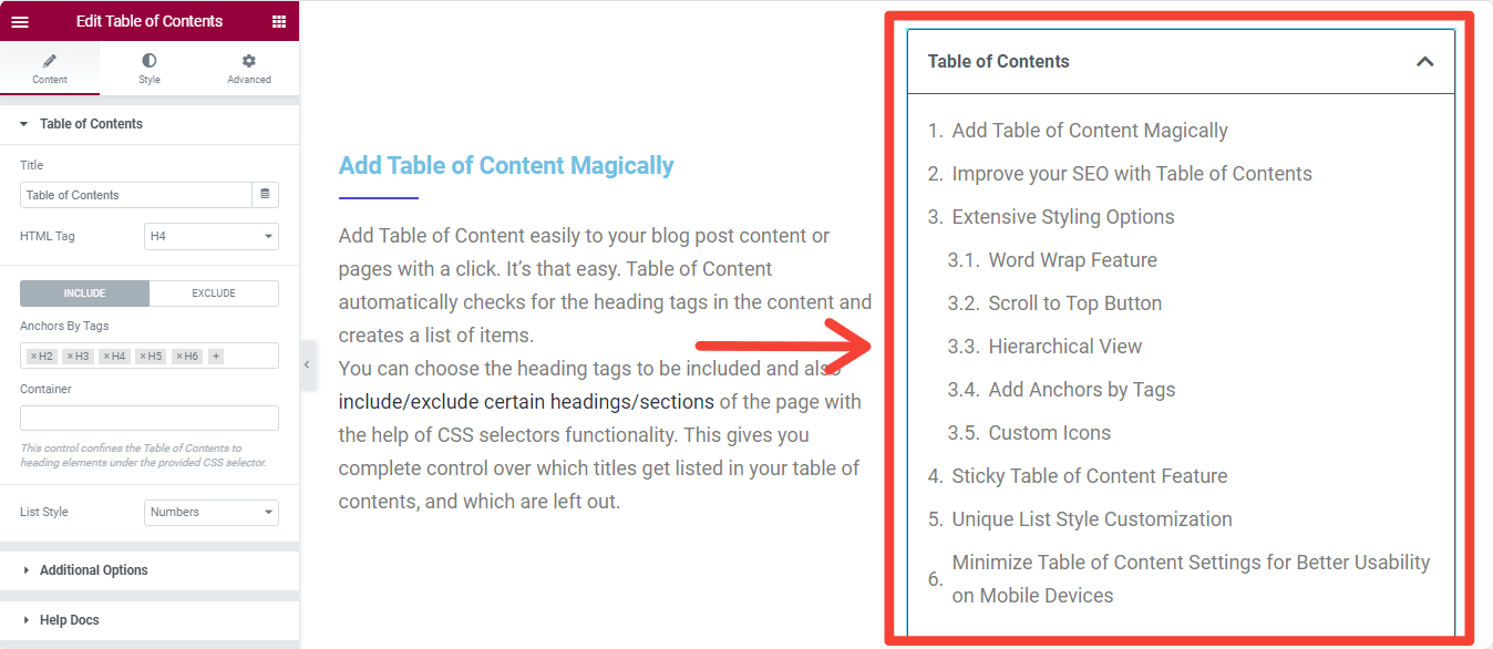 How to Create Table of Contents with Elementor PowerPack Addons for