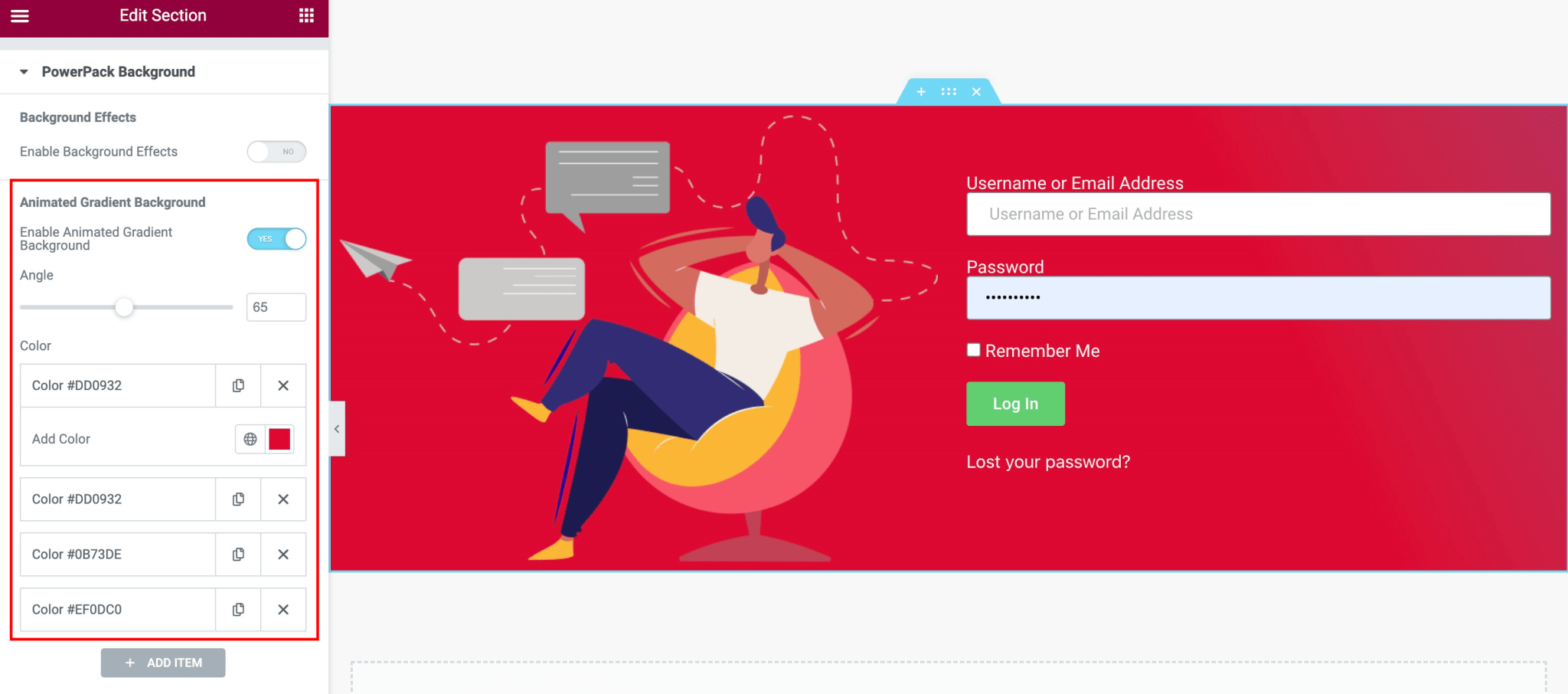 How to Create Animated Gradient Background with Elementor