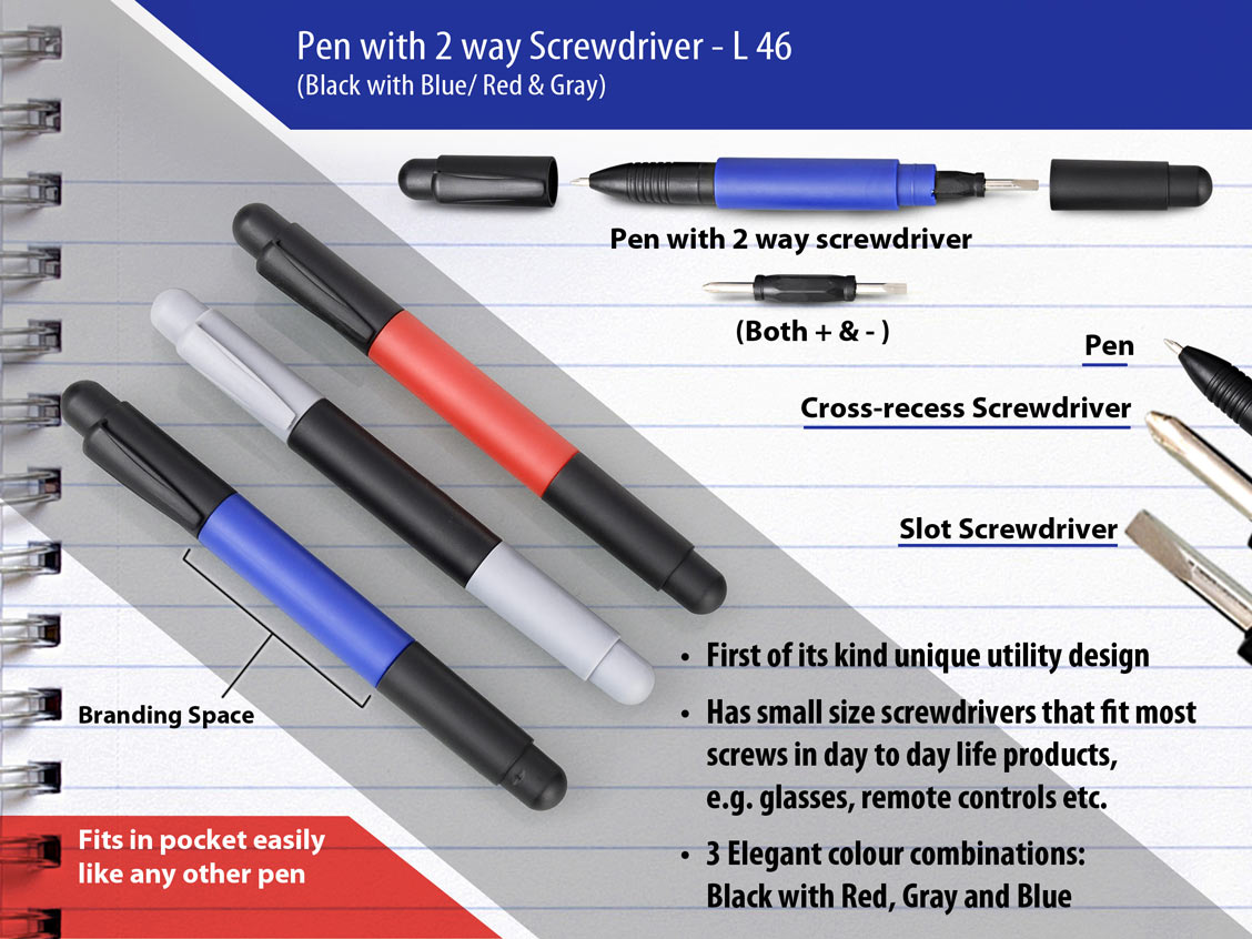 Pen with 2 way screwdriver - Power Plus store