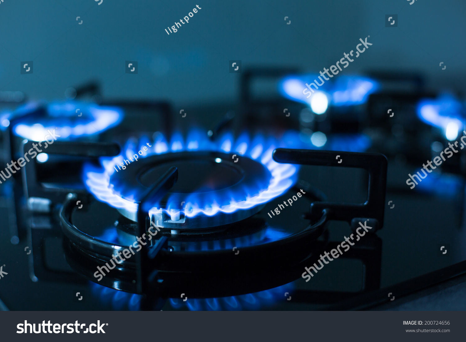PowerPoint Template methane flames of gas stove shallow (jhhojlnmn)