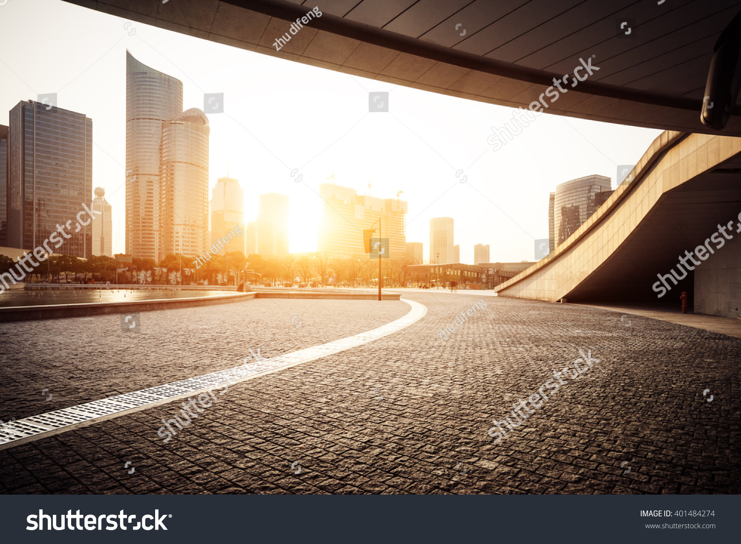 PowerPoint Template road construction empty asphalt near