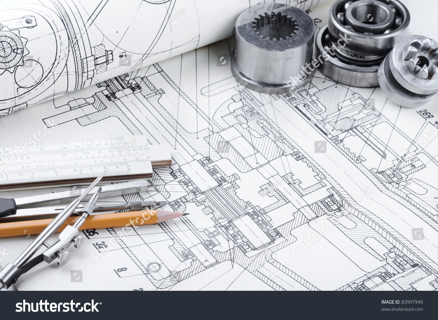PowerPoint Template machining drawing mechanical