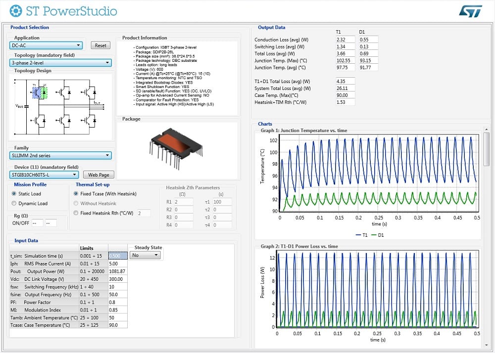 Dynamic Electrothermal Simulation Software for Power Devices
