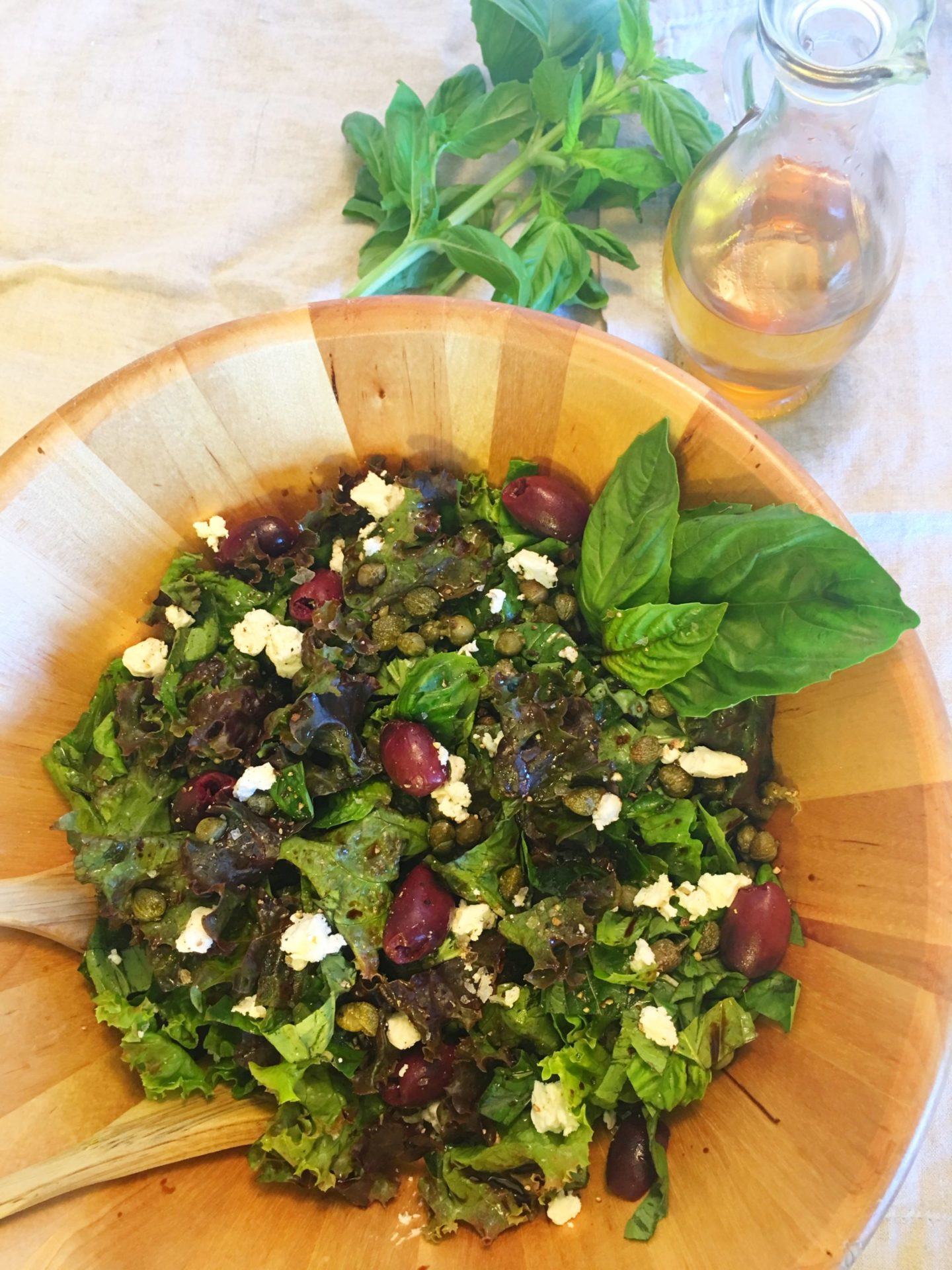 Green Leaf and Basil Salad • Powersbeing