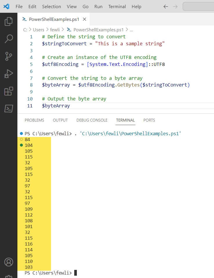 How to Convert String to Byte Array in PowerShell