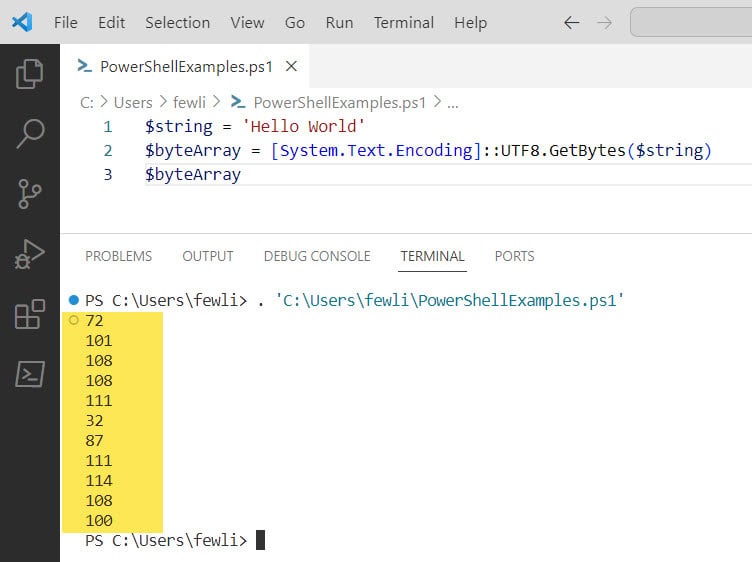 How to Create Byte Arrays in PowerShell?