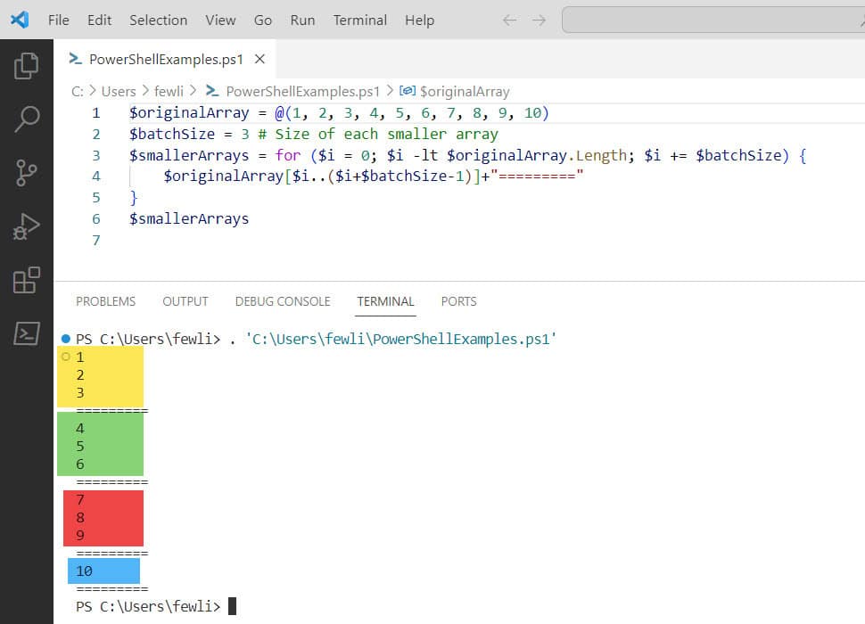 How to Split an Array into Smaller Arrays in PowerShell