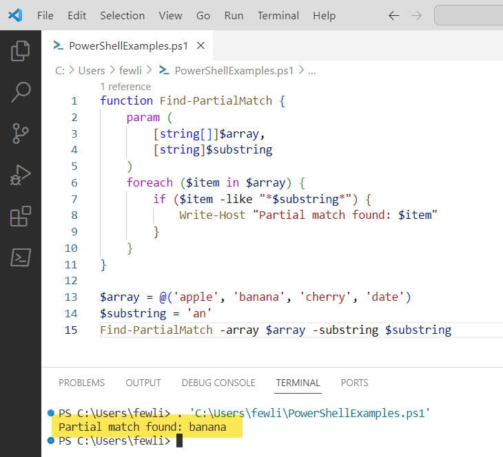 How To Check If Array Contains Part Of String In PowerShell