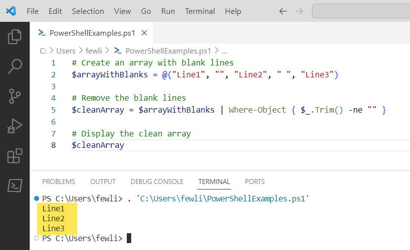 How to Remove Blank Lines from an Array in PowerShell? PowerShell FAQs