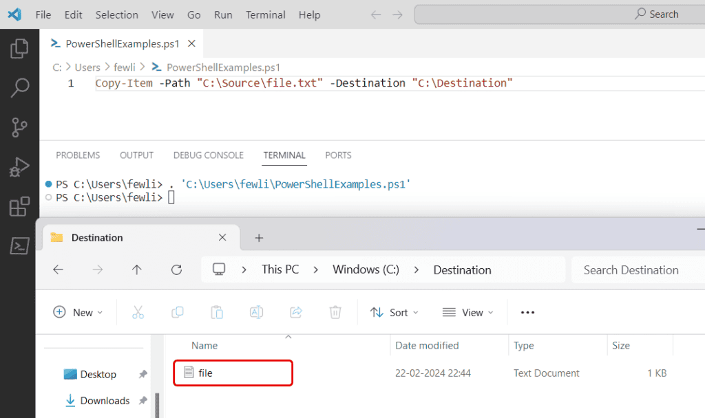 How to Copy Files from One Folder to Another in PowerShell?