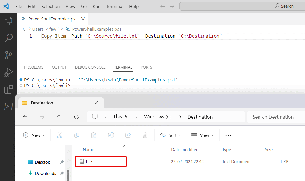 How to Copy Files from One Folder to Another in PowerShell?