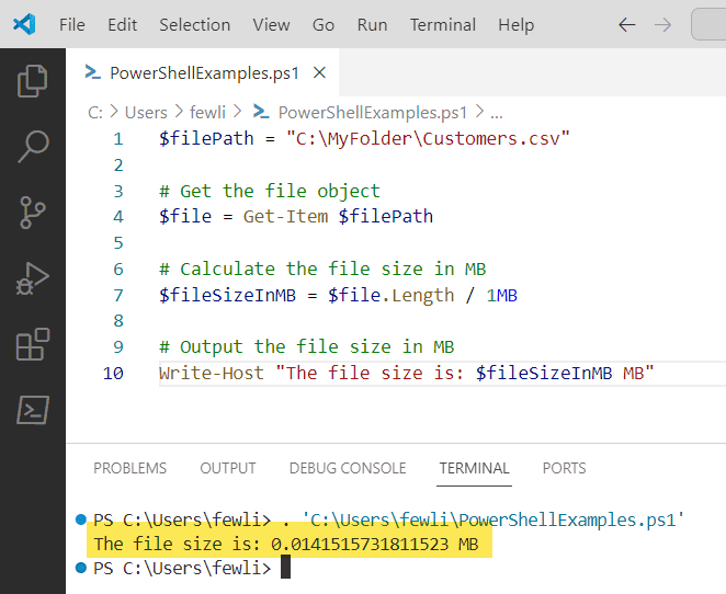 How to Get the Size of a File in PowerShell? PowerShell FAQs