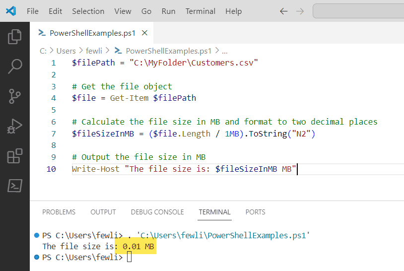 How to Get the Size of a File in PowerShell? PowerShell FAQs