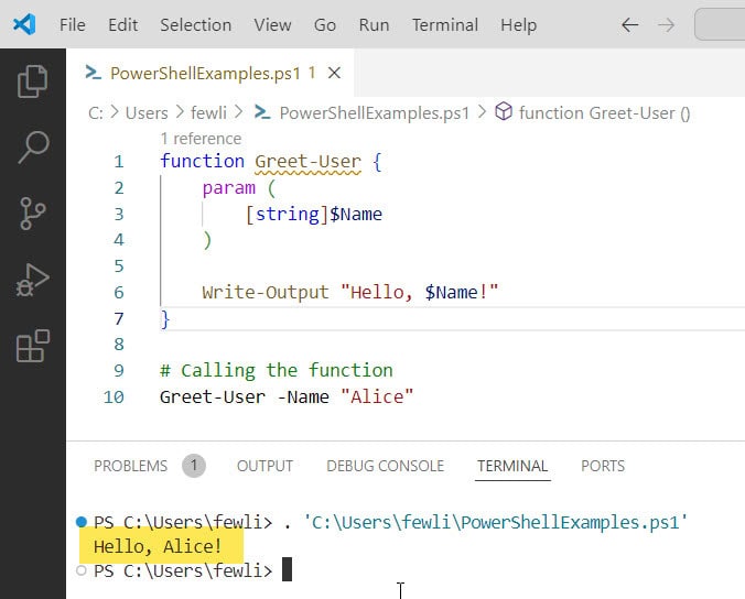 PowerShell Function Examples with Parameters