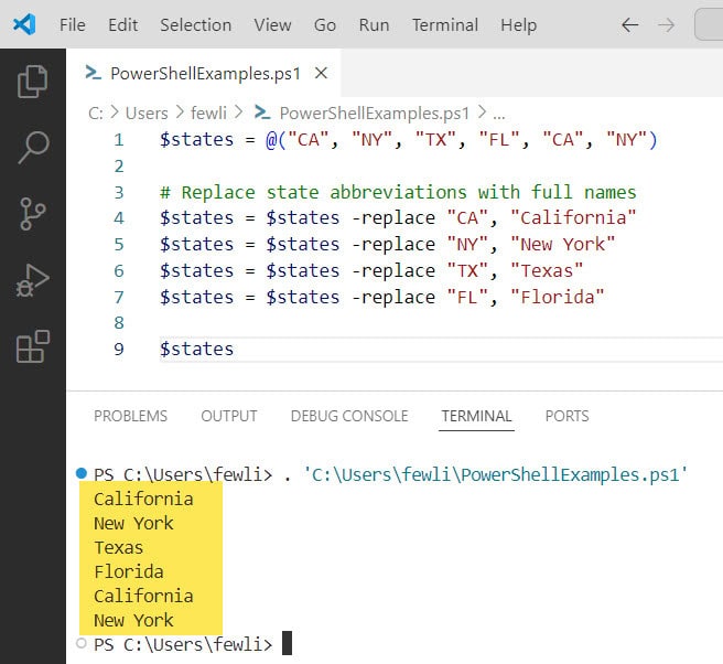 How to Replace Multiple Strings in an Array Using PowerShell