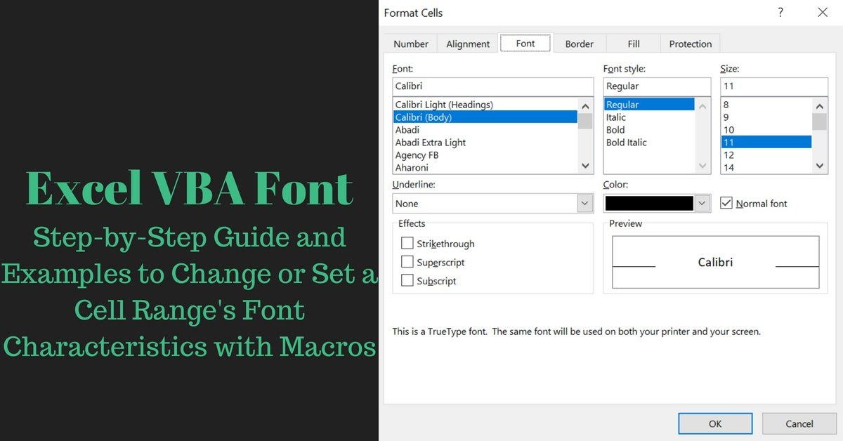 Excel VBA Font StepbyStep Guide and 15 Macro Examples